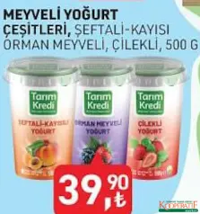 TARIM KREDİ MEYVELİ YOĞURT ÇEŞİTLERİ 500 G fiyat ve kampanya bilgisi